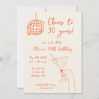 Retro Cocktail Birthday Party invitation
