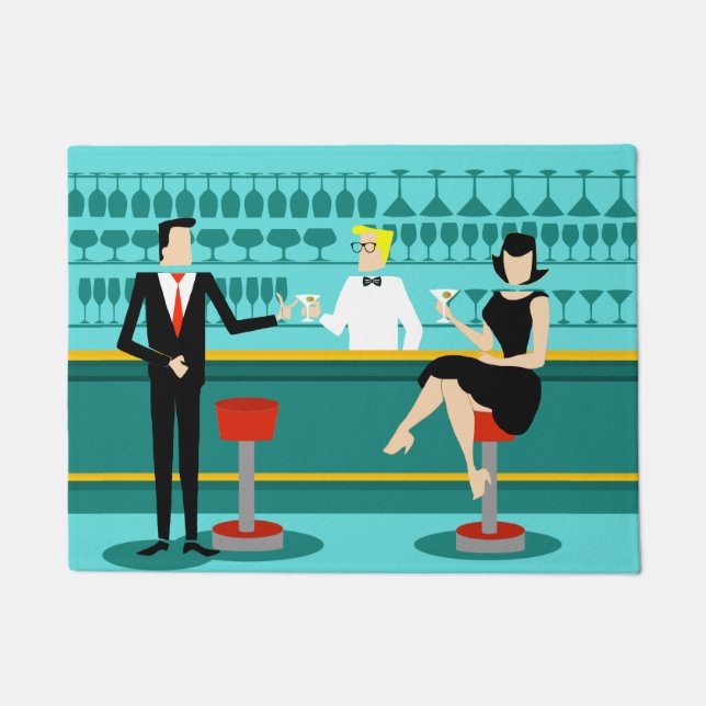 Retro Cocktail Lounge Door Mat (Front)