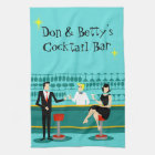 Retro Cocktail Lounge Kitchen Towel