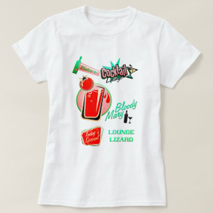 Retro cocktail lounge lizard bloody mary bar T-Shirt