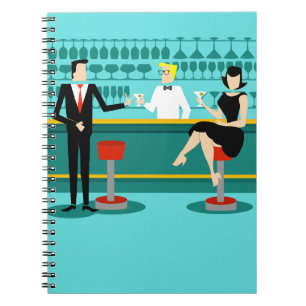 Retro Cocktail Lounge Spiral Notebook