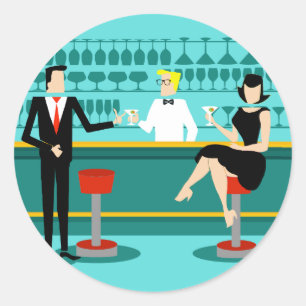 Retro Cocktail Lounge Stickers