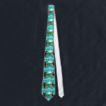 Retro Cocktail Lounge Tie<br><div class="desc">Every hour is happy hour with this Retro Cocktail Lounge Tie. The mid century modern design features a vibrant, 1960's style, minimalist, cartoon drawing of a classy, cocktail bar. Against the backdrop of an aqua wall, we can see rows of drink glasses. At least we can see the teal silhouettes...</div>