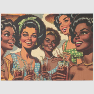 Retro Cocktail Party Girls Tissue Paper