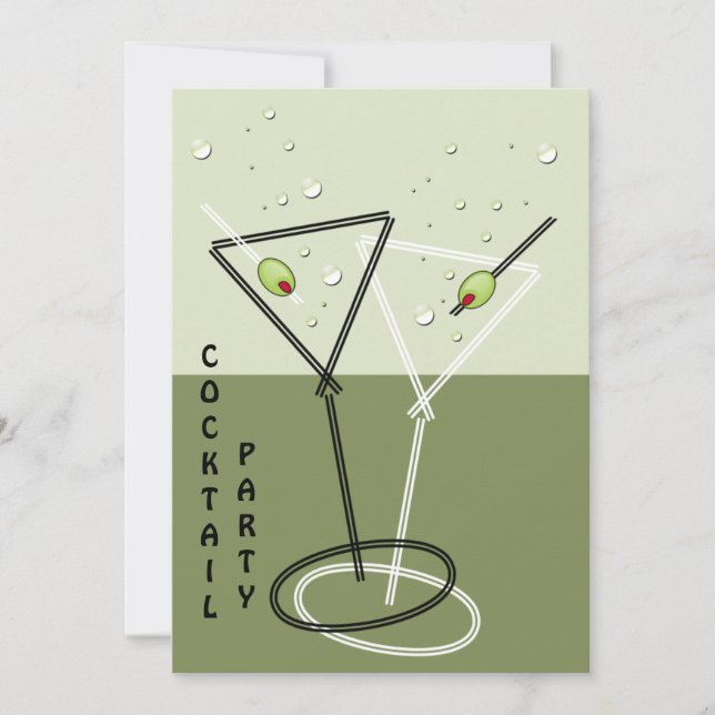 retro Cocktail party Invitation (Front)