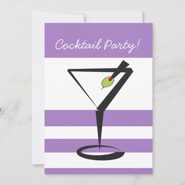 retro Cocktail party Invitation (Front)