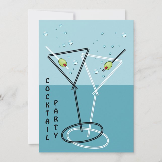 retro Cocktail party Invitation (Front)
