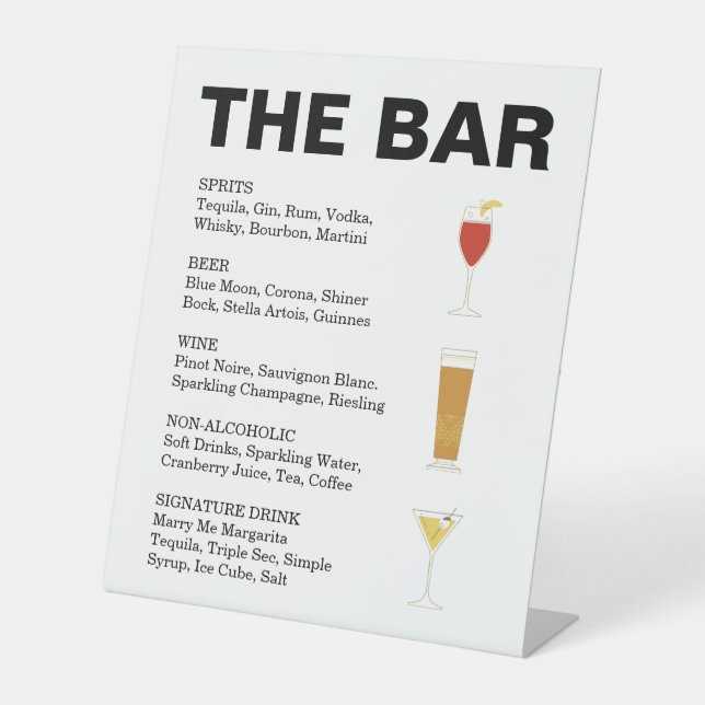 Retro Cocktail Pedestal Sign (Front)