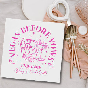 Retro Cocktails Pink Bachelorette Party Napkin