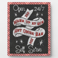 Retro Cocoa Bar Sign with Candy Cane Stripes