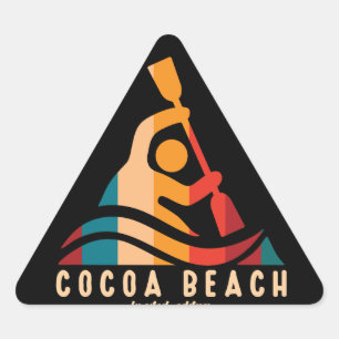 Retro Cocoa Beach Kayaking Triangle Sticker