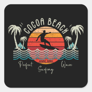 Retro Cocoa Beach Square Sticker