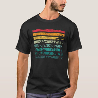 Retro Coconut Palm Trees Beach Exotic Tropical Sum T-Shirt