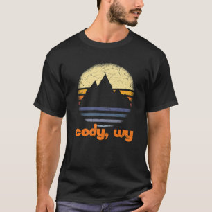 Retro Cody Wyoming Mountain WY Sunset Vintage Yell T-Shirt