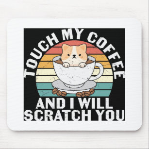 Retro Coffee And Cat Lovers Mouse Pad 
