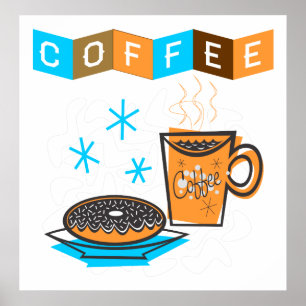 Retro Coffee and Doughnut Poster