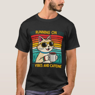 Retro Coffee Cat Vibes - Caffeine Lover Men's T-Shirt