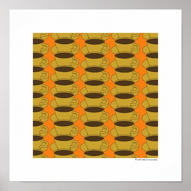 Retro Coffee Cups Pop Art poster (Front)