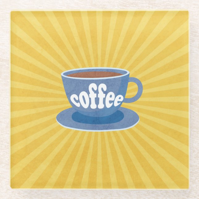 Retro Coffee Design Coaster (Front)