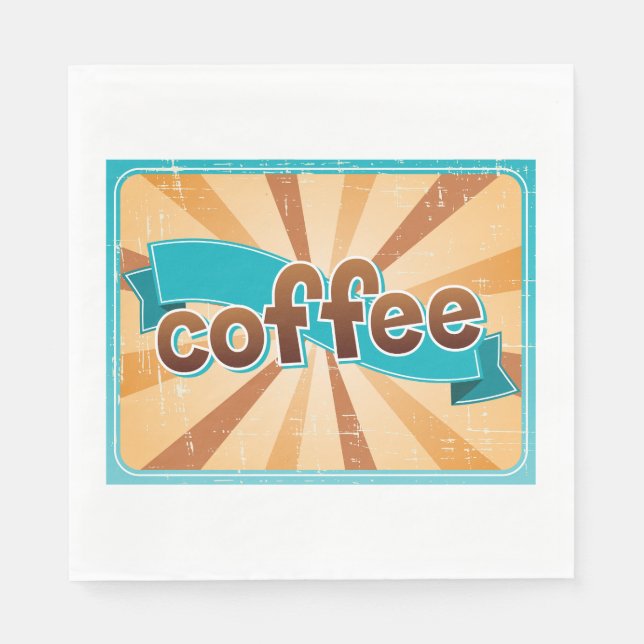 Retro Coffee Design Napkin (Front)