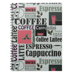retro coffee kitchen pattern for espresso latte notebook