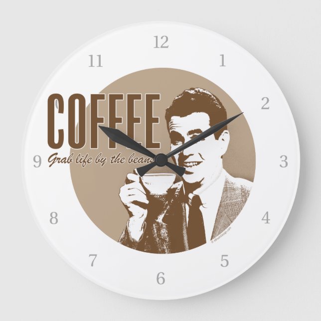Retro Coffee Large Clock (Front)