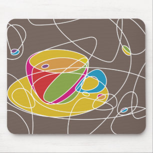 retro COFFEE line Mouse Mat