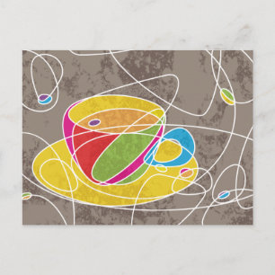retro COFFEE line Postcard