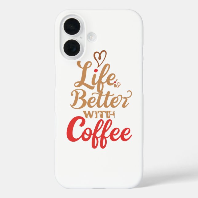 Retro Coffee Lover Typography Case-Mate iPhone Case (Back)