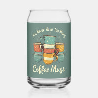 Retro Coffee Mug Stack Illustration
