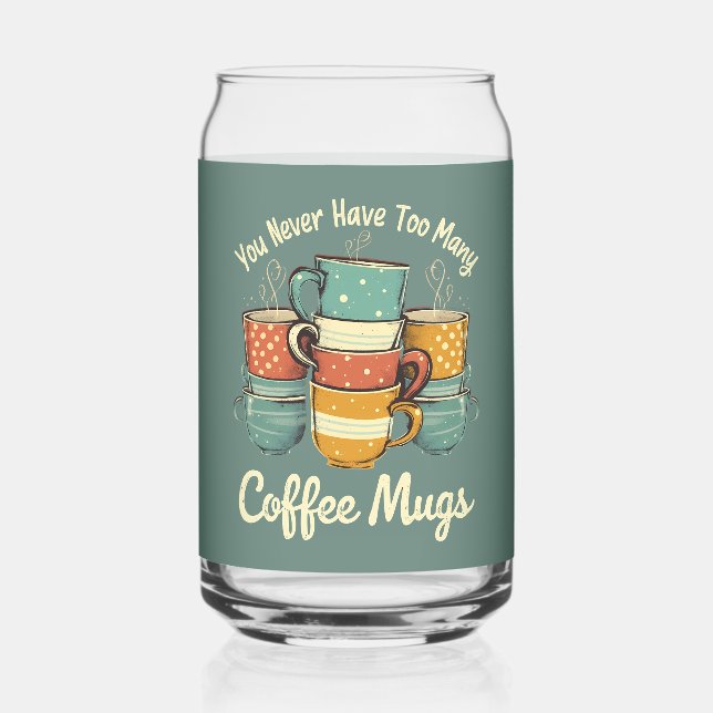 Retro Coffee Mug Stack Illustration Can Glass (Front)
