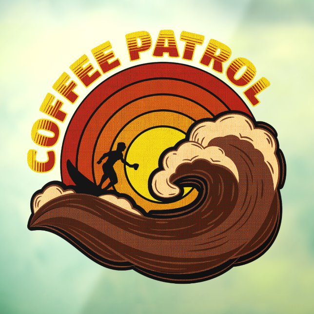 Retro Coffee Patrol Window Cling (Sheet 3)
