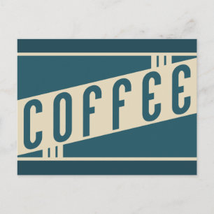 retro coffee postcard