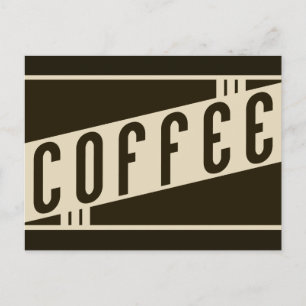 retro coffee postcard