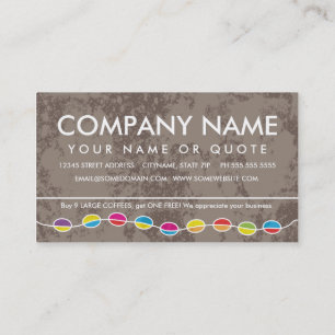 retro COFFEE shapes customer loyalty Card