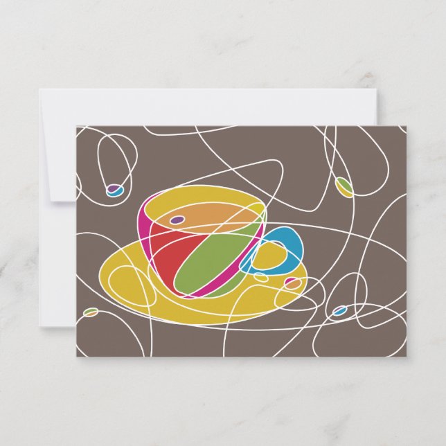 retro COFFEE shapes Invitation (Front)