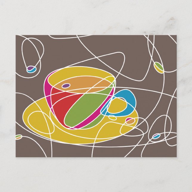 retro COFFEE shapes Postcard (Front)