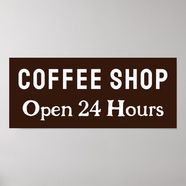 Retro Coffee Shop Kitchen Sign Art Poster (Front)