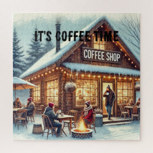 Retro Coffee Shop Vibes Jigsaw Puzzle
