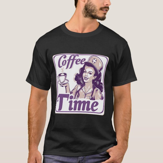 Retro Coffee Time Sign T-Shirt (Front)