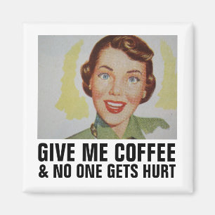 RETRO COFFEE WOMAN MAGNET