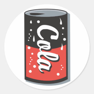retro cola can design classic round sticker