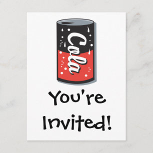 retro cola can design invitation