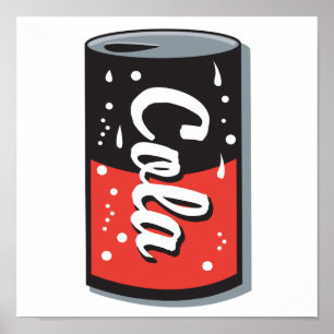 retro cola can design poster