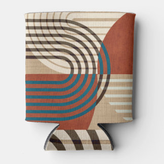 Retro Collage Wall Art: Foliage Abstract Can Cooler