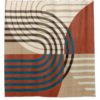 Retro Collage Wall Art: Foliage Abstract Shower Curtain