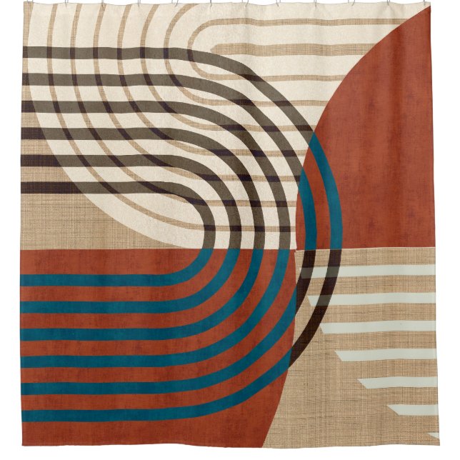 Retro Collage Wall Art: Foliage Abstract Shower Curtain (Front)