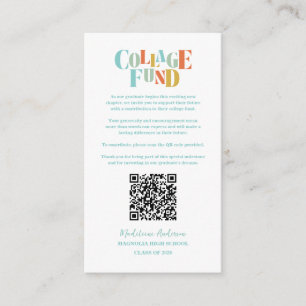 Retro College Fund Graduation Chequerboard Enclosure Card