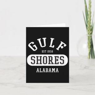 Retro College Style Gulf Shores Al Women Men Kids Card