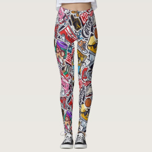 Retro College Vibes Leggings – Fun & Funky Style!
